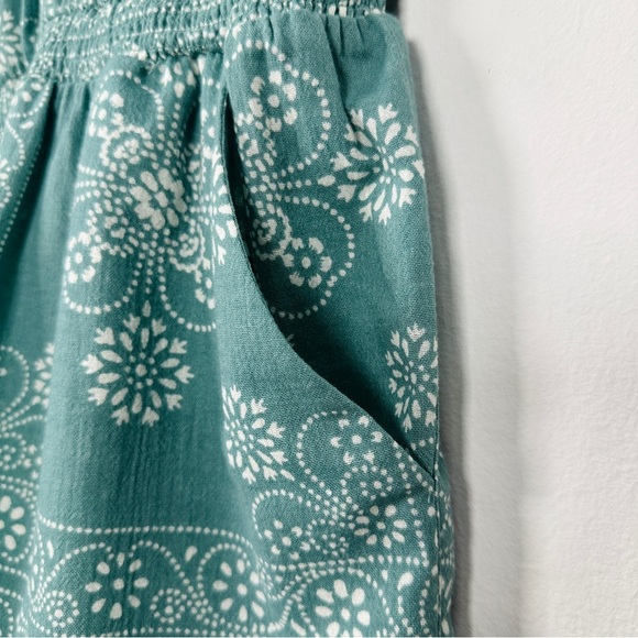 Madewell Beach Womens Medium Teal Floral V Neck Lightweight Breezy Romper NWT - Picture 8 of 15